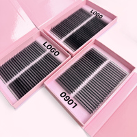 Plateaux d'extensions de cils en gros sous marque privée, finition mate, styles Anime Spire, Narrow, Cashmere préfabriqués, Feathered et Comic Spire
