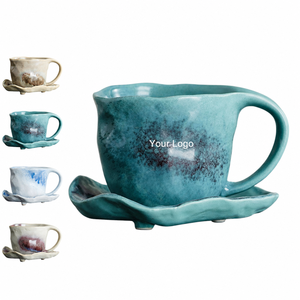 Taza de <span class=keywords><strong>café</strong></span> de cerámica con logotipo personalizado MSH <span class=keywords><strong>Cyber</strong></span> Monday y platillo, al por mayor, marca blanca, jarra artesanal, equipo de cafetería - Product Image 1