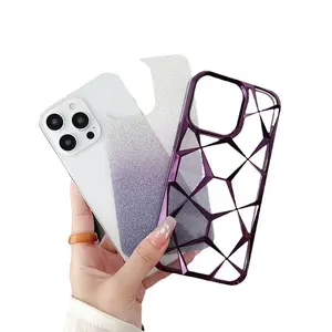 Mobile Phone Case for iPhone15ProMAX 14plus phone case Water Cube electroplating diamond grid Internet celebrity