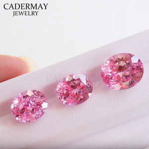 Cadermay Oval Cherry Blossom Pink Zircon Loose Stone 7x9mm 8x10mm 9x11mm 10x12mm 12x14mm 13x18mm For Jewelry Making - Product Image 3