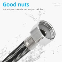 Tuyau tressé mixte en titane et fil noir à double extrémité, style luxe léger, pour entrée/sortie d'eau de chauffe-eau et robinet