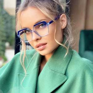 Lunettes de vue carrées tendance personnalisées avec logo, montures optiques TR90 anti-lumière bleue pour femmes, vente en gros - Product Image 3