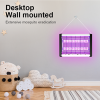 Lámpara Mata Mosquitos Electrónica de Aluminio para Interiores de 4W, Luz LED Germicida UV, Lámpara Asesina de Insectos, Raqueta Matamoscas