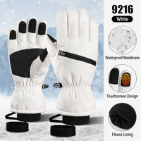 Gants chauds d'hiver pour écran tactile, imperméables et coupe-vent, gants de randonnée d'hiver pour hommes et femmes à cinq doigts