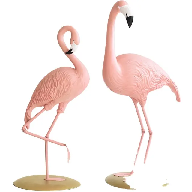 Wholesale handmade cute home decor resin statue animal flamingo statues