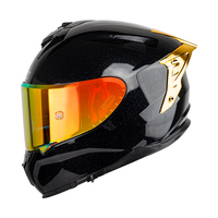 Casques de moto moulants unisexe, équipement complet à double objectif, visage couvert rouge, noir, scintillant, flash, résistant à la chaleur