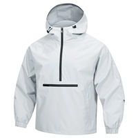 Blouson Bomber Décontracté Léger et Coupe-Vent pour Homme, Version Coréenne, Demi-Zip, à Capuche, Gris Clair et Noir, Vente en Gros Transfrontalière