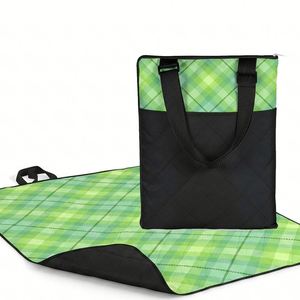 Outdoor With Zipper Tote Bag, Waterproof Foldable <b>Picnic</b> Mat Beach <b>Blanket</b> Adjustable Strap - Product Image 5