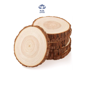 Dessous de verre poli en bois de pin rond de style vintage pour l'artisanat des enfants projets de mariage bricolage - Product Image 1