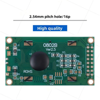 0802B Karakter Lcd 5V Putih 16PIN Terminal Industri Paralel Pengontrol Modul LCD Kecil Khusus IC Driver ST7066U