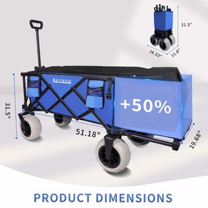 Carro de vagón deportivo grande extendido OEM, <span class=keywords><strong>ruedas</strong></span> de globo de vagón de <span class=keywords><strong>playa</strong></span> plegable - Product Image 2