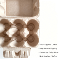 Barquette à œufs en pâte de papier biodégradable à 6 alvéoles, boîte personnalisée naturelle pour l'emballage des élevages avicoles