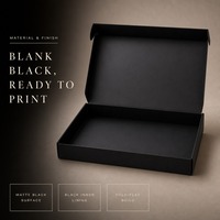 Boîte cadeau pliable noire avec logo personnalisé pour bijoux, cosmétiques et emballages de marques de détail, petite entreprise, boîte à plat