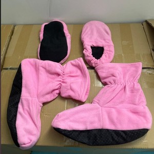 Chaussons en peluche chauffants au micro-ondes, semelle antidérapante, couleur rose, en polaire, pour usage domestique - Product Image 2