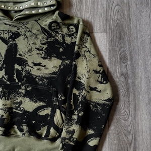 เสื้อฮู้ดดี้ทรงบ็อกซี่ แขนยาวแบบดรอปโชว์เดอร์ ผ้าฝรั่งเศสเทอร์รี่ 500 กรัม ผ้าคอตตอน น้ำหนักมาก พิมพ์ลายกราฟิกดิจิทัลทั้งตัว  สำหรับผู้ชาย - Product Image 4