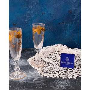 Flûtes de luxe Saint Louis, paire, design en cristal et métal avec applications en or pur, logo personnalisé, jetables pour bar à vin, usage domestique - Product Image 2