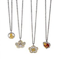 Collier pendentif en forme de fleur en acier inoxydable plaqué or 18 carats, bijoux de chaîne de clavicule imperméable pour femmes, vente en gros