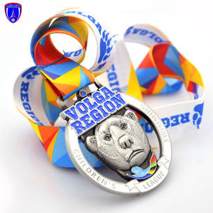 Médailles russes personnalisées de natation avec logo d'ours Médailles en émail avec design évidé pour VOLGA REGION LEAGUE HOMMES Design 3D - Product Image 3