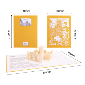 Tùy chỉnh thiết kế mới Laser Cut handmade Châu Âu xây dựng <span class=keywords><strong>3D</strong></span> Pop Up thẻ - Product Image 6