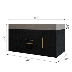 高級モダンスタイルの洗面化粧台、防水アクリル製洗面ボウル、キャビネット、お手入れ簡単、2年間保証、オンライン技術サポート - Product Image 2