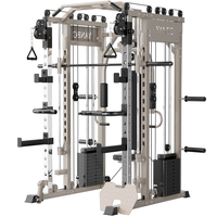 PINJIAN Machine de musculation multifonctionnelle Smith Équipement d'entraînement complet pour la maison avec fonction d'entraînement des triceps