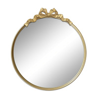 Miroir mural vintage français avec relief en forme de nœud, cadre doré, miroir décoratif suspendu pour chambre à coucher, entrée