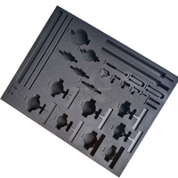 Insert en mousse EVA de protection en polyéthylène noir sur mesure pour l'électronique, emballage en mousse découpée haute densité pour