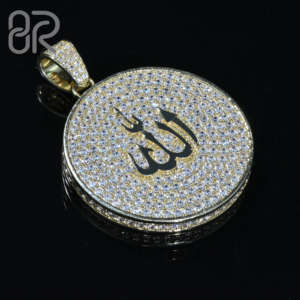 Alá forma Moissanite colgantes fábrica personalizada Iced Out chapado en oro 925 Plata VVS Hip Hop COLLAR COLGANTE - Product Image 1