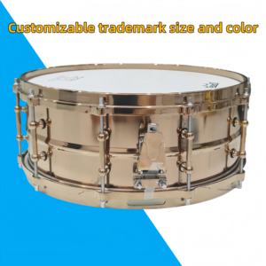 Vente directe du fabricant Tambour de <span class=keywords><strong>jazz</strong></span> professionnel de 14 pouces Anneau de tambour en métal brun moulé sous pression Chambre de tambour en acier inoxydable - Product Image 2