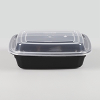 Lonchera Rectangular de PP de Grado Alimenticio, Apta para Microondas y Congelador, Libre de BPA, con Tapa Hermética, Contenedor Desechable para Llevar Comida