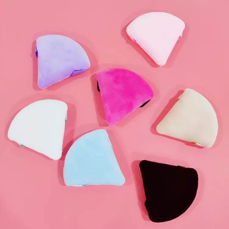 Triangle Powder Puffs Face Makeup Velour Soft Wet Dry Cosmetic Blush Foundation Sponge Washable Reusable Makeup Tool Powder Puff