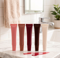 Tube cosmétique vide personnalisé en plastique souple pour baume ou huile exfoliante pour les lèvres, 3ml, 10ml, 15ml, 20ml, avec impression sérigraphique sur surface pour gloss.