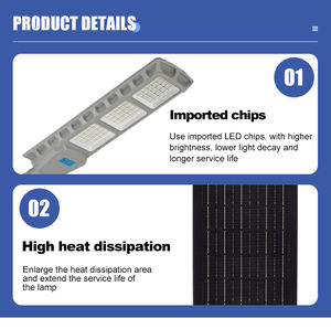 Offre Spéciale 200W 300W tout-en-un SMD LED lampadaire solaire étanche IP65 en alliage d'aluminium 6000K 180 Angle de faisceau télécommande - Product Image 3