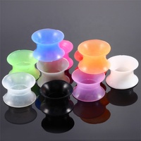 Plugs de piercing pour oreilles en silicone noir creux, fins et flexibles, à double évasement, de 3mm à 25mm, bijoux corporels pour mariage et fiançailles, vente en gros