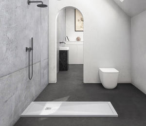 Plateau <span class=keywords><strong>de</strong></span> <span class=keywords><strong>douche</strong></span> rectangulaire à surface solide personnalisé-Base en acrylique à texture <span class=keywords><strong>de</strong></span> marbre moderne pour salle <span class=keywords><strong>de</strong></span> bain et salle <span class=keywords><strong>de</strong></span> bain - Product Image 3