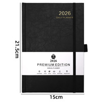 Agenda quotidien simple A5 en cuir synthétique pour 2026, personnalisable avec logo, idéal pour les cadeaux d'entreprise transfrontaliers