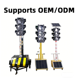 إشارة مرور LED محمولة تعمل بالطاقة الشمسية بقوة 60 واط، حماية IP65، تحكم عن بعد، قطر 30 سم للتقاطعات المؤقتة - Product Image 5