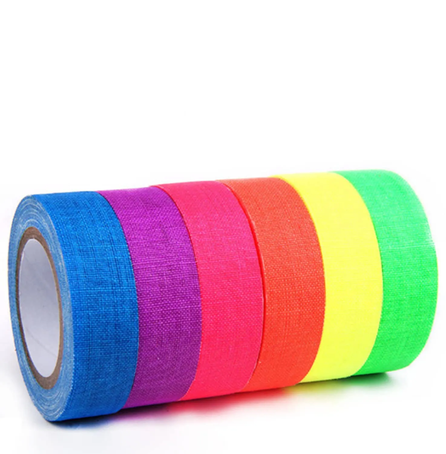 Single-Sided Gaffer Tape with Fluorescent Colors Waterproof Rubber Adhesive Masking Photography Pressure Sensitive
