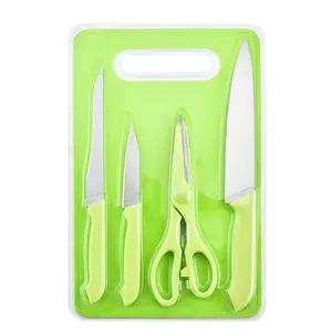 Nieuwe 5 Stks/set Multifunctionele Snijders Keramische Mes Schilder Dunschiller Snijplank Nordic Candy Color Draagbare Picknick Keukengereedschap