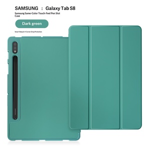 เคสหนังแม่เหล็กพับสามตอนสำหรับ Galaxy Tab S7 FE S8 A8 2022 พร้อมช่องใส่ปากกา - Product Image 3