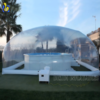 Couverture imperméable gonflable de qualité marchande, piscine transparente d'hiver de tente de dôme
