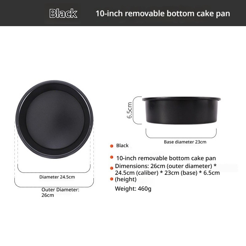 (Negro) Molde de fondo vivo de 10 pulgadas