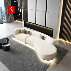 Canapé moderne de meubles combinés en tissu pour le salon Grand canapé en forme de L