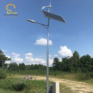 Đèn Đường Led Năng Lượng Mặt Trời Cao Nhất Ở Ba Lan Dọc 300W Tuabin Gió Năng Lượng Mặt Trời Hybrid Ánh Sáng Đường Phố 6m30W - Product Image 2