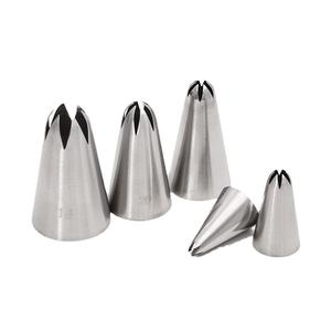 Juego de 5 Boquillas para Decorar Pasteles de Acero Inoxidable 304, 6 Dientes, Tamaños Grande, Mediano y Pequeño - Product Image 5
