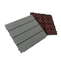 Dalles de terrasse en composite WPC modernes, imperméables, brossées, décoratives, pour l'extérieur, 30x30 cm, résistantes au feu et aux UV