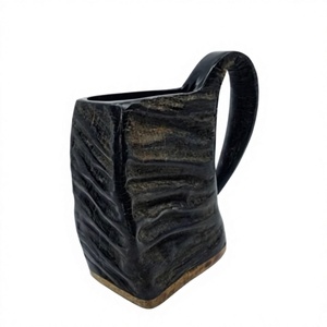 Handcrafted Buffalo Horn Beer <b>Mug</b> with <b>Gold</b> Deer Design Large Capacity Eco-Friendly Vintage Home Bar Decor - Product Image 6