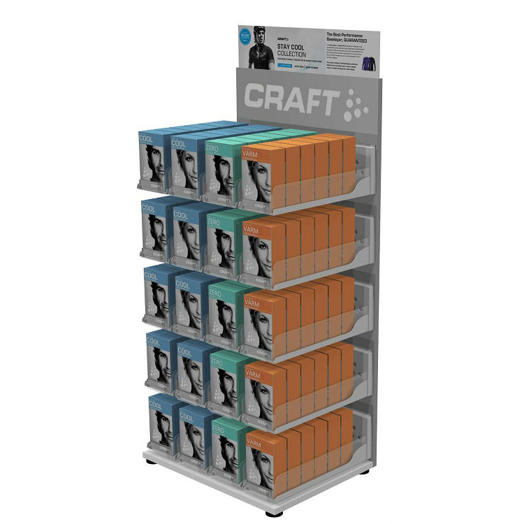 Customized Double Sided Wooden Display Stand with Wheels for Foot Wear — view 4