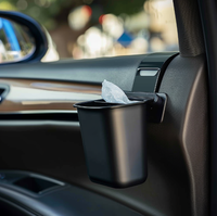 Poubelle de voiture en PP avec couvercle à pression, compacte, pour véhicules, bac à déchets automobile, boîte de rangement pour côté siège ou porte