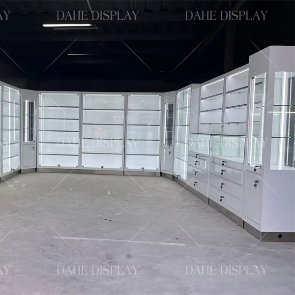 Jewelry Store Showcase with Led Light Glass Jewelry Display Case Jewellery Display Cabinet Show Case for Crystal Display